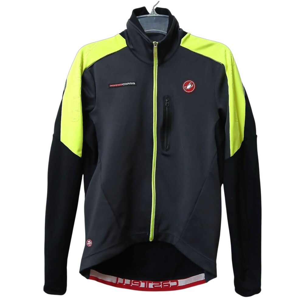 Castelli Rosso Corsa Trasparente Due Wind Jersey Mens Large Race Fit LS Jacket
